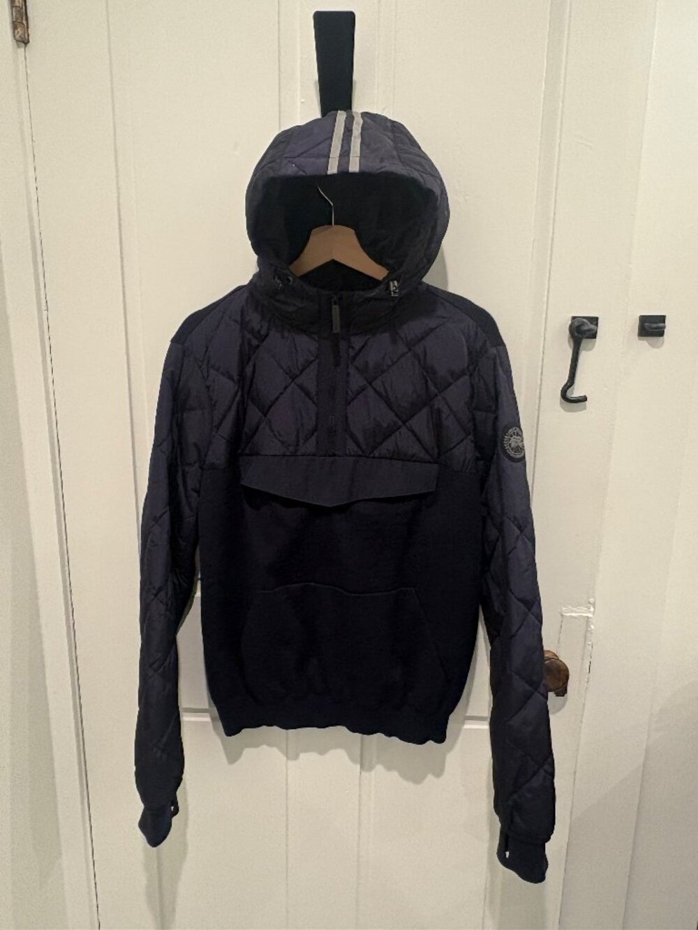 Canada Goose Women's HyBridge Navy Knit Anorak Black Label